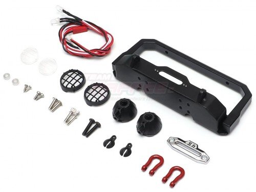 Team Raffee & Co Aluminum Front Bumper w/ White Led And Towing Hooks For D90 D110 Defender TRC/302382