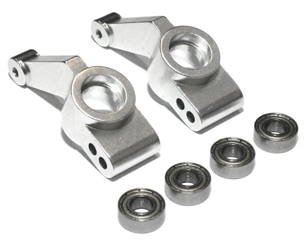 Team Raffee & Co Aluminum Rear Knuckles - 1 Pair Silver for Traxxas Slash 4x4 BRTSH02S