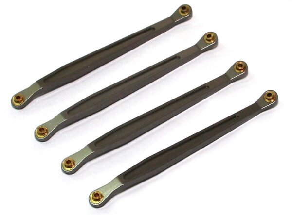 Team Raffee & Co Aluminum Chassis Linkage - 4 Pcs Gun Metal for Axial Wraith BRWRT06GM