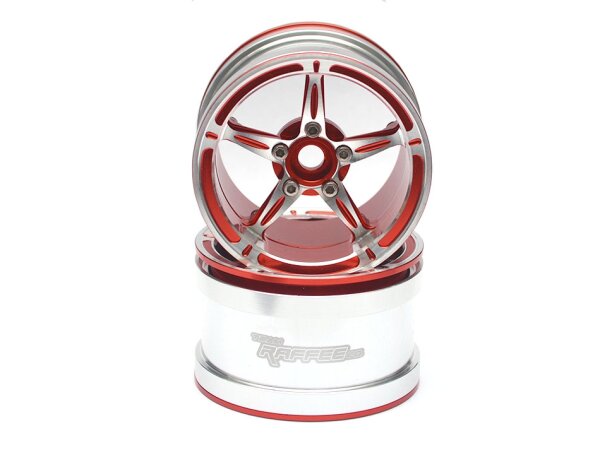 Team Raffee & Co 2.2 Super Star Aluminum Beadlock Wheels (2) Red TRC/32136R