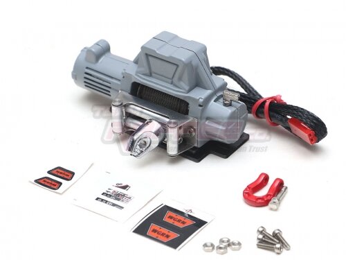 Team Raffee & Co 1/10 Scale Alloy Winch for RC Crawler 6-12V Gun Metal TRC/302703GM