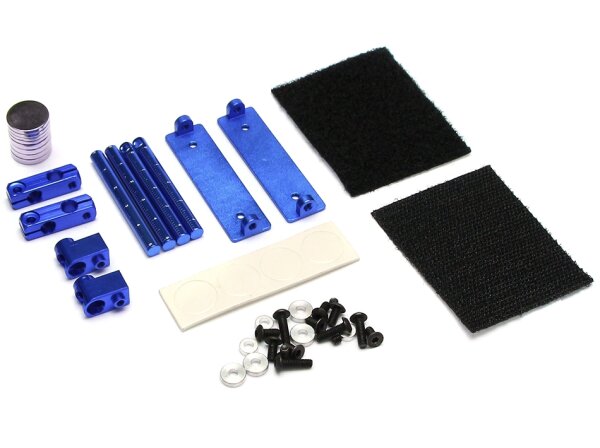 Team Raffee & Co 1/10 RC Aluminum Adjustable Stealth Body Mount  - 1 Set Blue TRC/HY00344B