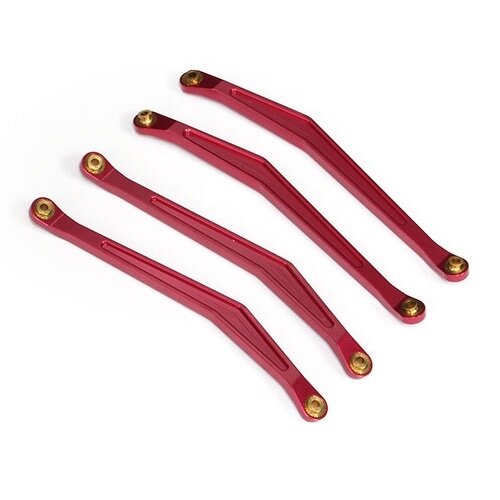 Team Raffee & Co Aluminum Chassis Linkage - 4 Pcs Red for Axial Wraith BRWRT07R