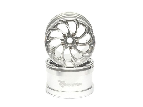 Team Raffee & Co 2.2 Twister Aluminum Beadlock Wheels (2) Silver TRC/32137S