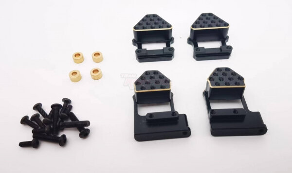 Team Raffee & Co Brass Front & Rear Shock Mounts (4) Black for Traxxas TRX-4M TRC/302909