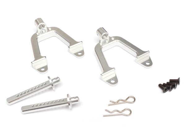 Team Raffee & Co Aluminum Rear Hoop And Body Post Set Silver for Axial SCX10 TRC/SCX39S
