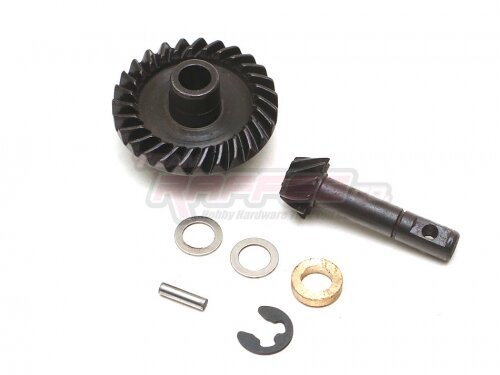 Team Raffee & Co Heavy Duty Bevel Helical Gear Set 27T/10T for Scale PHAT Axle Defender D90/D110 Black for Team Raffee Co. TRC-D110 TRC/302743BK