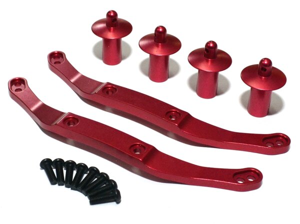 Team Raffee & Co Aluminum Body Post Set - Red for Traxxas Slash 4x4 BRTSH08R