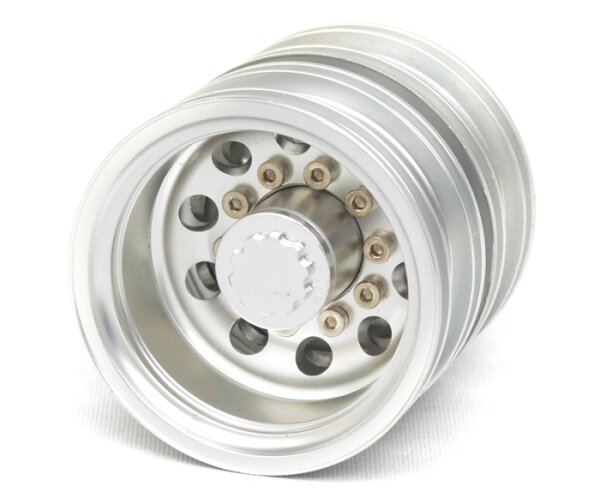 Team Raffee & Co Aluminum Rear Wheel for 1/14 (2pcs) Silver BRK612061S