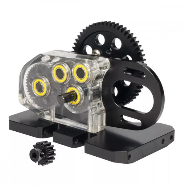 Team Raffee & Co Aluminum 2 Low Transmission Gearbox Black for Axial SCX10 PRO 4X4 KIT TRC/302931BK