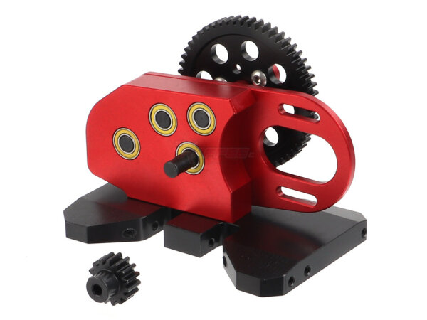 Team Raffee & Co Aluminum 2 Low Transmission Gearbox Red for Axial SCX10 PRO 4X4 KIT TRC/302931R