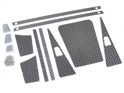 Team Raffee & Co Stainless Steel Diamond Plate Accessory Pack for Defender Pickup Truck D90/D110 Black for Team Raffee Co. TRC-D110 TRC/302219BK