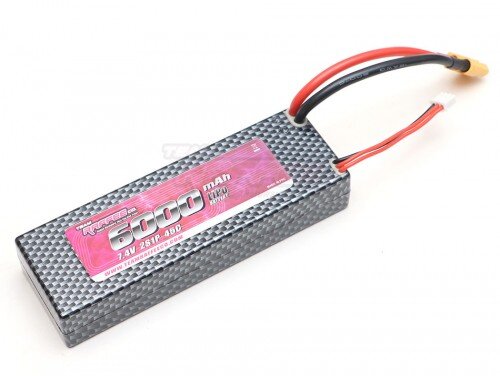 Team Raffee & Co 7.4V 6000mAh 2S 45C Lipo Battery XT60 Plug Hard Case Pack TRC/302559-XT60