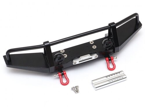 Team Raffee & Co Steel Front Bumper W/ Hooks 1 Set Black for Axial SCX10 TRC/302411BK
