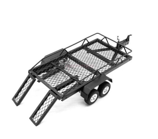 Team Raffee & Co 1/24 Scale Metal Dual Axle Trailer Black TRC/302932