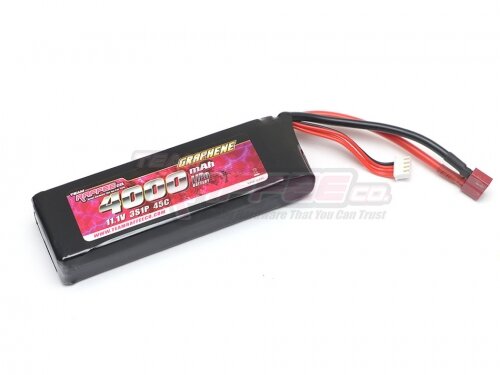 Team Raffee & Co 11.1V Low-Profile 4000mAh 45C Graphene 3S LiPo Soft Case Battery Pack Deans T Plug TRC/302710-T