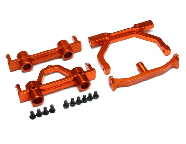 Team Raffee & Co Aluminum Front & Rear Bumper Set - 1 Set Orange for Axial SCX10 TRC/SCX21OR