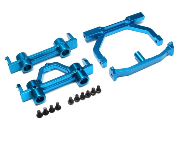 Team Raffee & Co Aluminum Front & Rear Bumper Set - 1 Set Blue for Axial SCX10 TRC/SCX21B