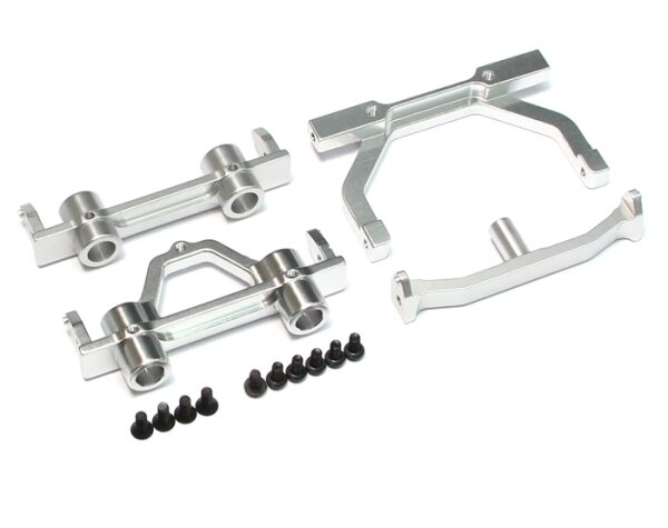 Team Raffee & Co Aluminum Front & Rear Bumper Set - 1 Set Silver for Axial SCX10 TRC/SCX21S