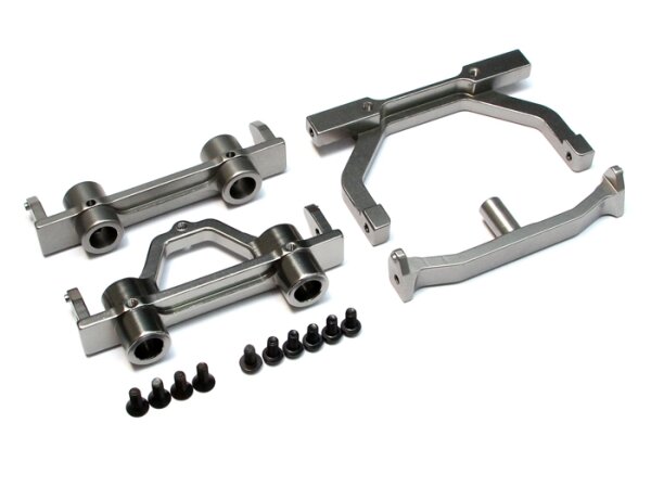 Team Raffee & Co Aluminum Front & Rear Bumper Set - 1 Set Gun Metal for Axial SCX10 TRC/SCX21GM