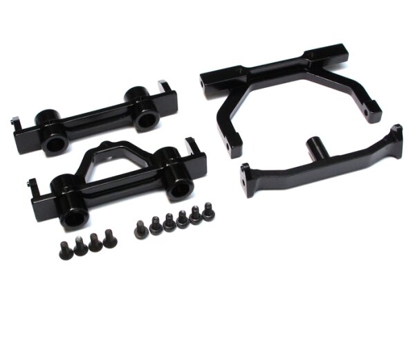 Team Raffee & Co Aluminum Front & Rear Bumper Set - 1 Set Black for Axial SCX10 TRC/SCX21BK