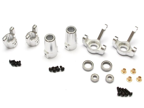 Team Raffee & Co SCX10 Front & Rear Knuckle,C-Hub  Combo Set With Tool Box - 3 Items Silver for Axial SCX10 TRC/SCXCOMBO2S