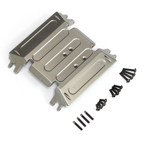 Team Raffee & Co Aluminum Skid Plate - 1 Pc Gun Metal for Axial Wraith BRWRT08GM
