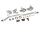 Team Raffee & Co Front Knuckle,C-Hub Steering and Steering Link Combo Set - 3 Items Silver for Axial Wraith BRWRCOMBO1S