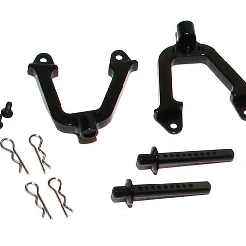Team Raffee & Co Aluminum Front Hoop And Body Post Set Black for Axial SCX10 TRC/SCX38BK