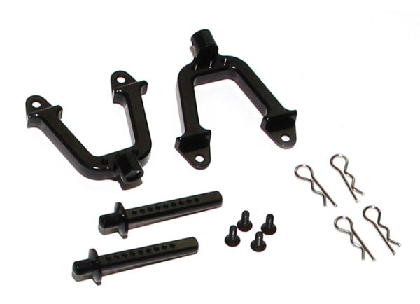 Team Raffee & Co Aluminum Rear Hoop And Body Post Set Black for Axial SCX10 TRC/SCX39BK