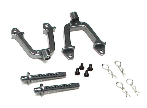 Team Raffee & Co Aluminum Rear Hoop And Body Post Set Gun Metal for Axial SCX10 TRC/SCX39GM