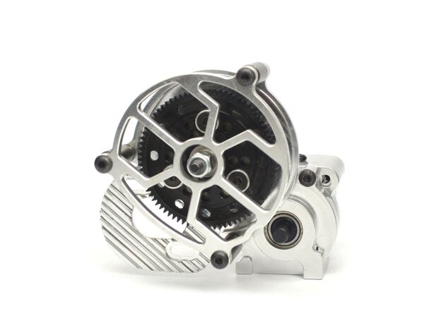 Team Raffee & Co Assemble Center Main Gearbox with HD Gear Set and Motor Mount Silver for Axial Wraith TRC/32135S