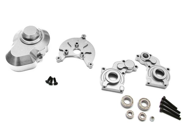 Team Raffee & Co SCX10 Center Gear Box and Clutch Box Combo Set With Tool Box  - 2 Items Silver for Axial SCX10 TRC/SCXCOMBO3S