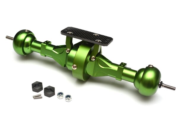 Team Raffee & Co Complete Aluminum Rear Axle for SCX-10 AX10 Green for Axial SCX10 TRC/32116G