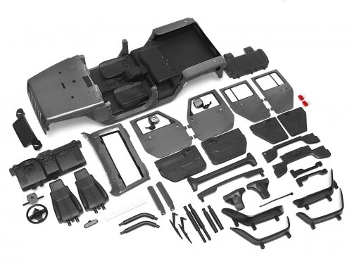 Team Raffee & Co 5 Door Open-Top Rubicon Hard Body for 1/10 Crawler 313mm Kit Version Black TRC/302532BK