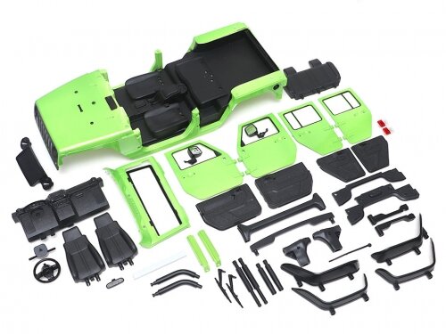 Team Raffee & Co 5 Door Open-Top Rubicon Hard Body for 1/10 Crawler 313mm Kit Version Green TRC/302532G