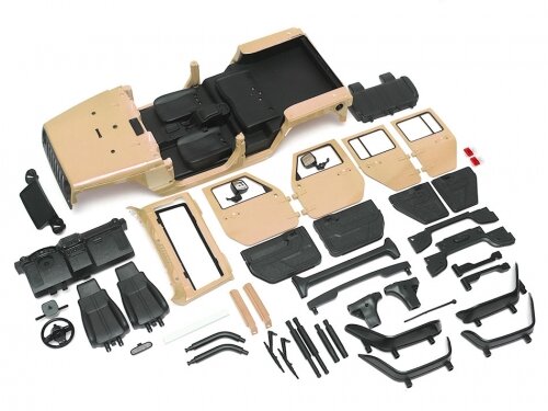 Team Raffee & Co 5 Door Open-Top Rubicon Hard Body for 1/10 Crawler 313mm Kit Version Desert Yellow TRC/302532DY
