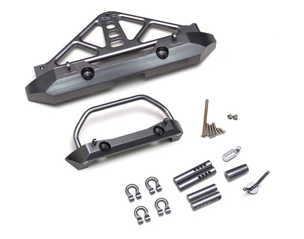 Team Raffee & Co Aluminum Front  And Rear Bumper Set Gun Metal for Axial SCX10 TRC/SCX40GM
