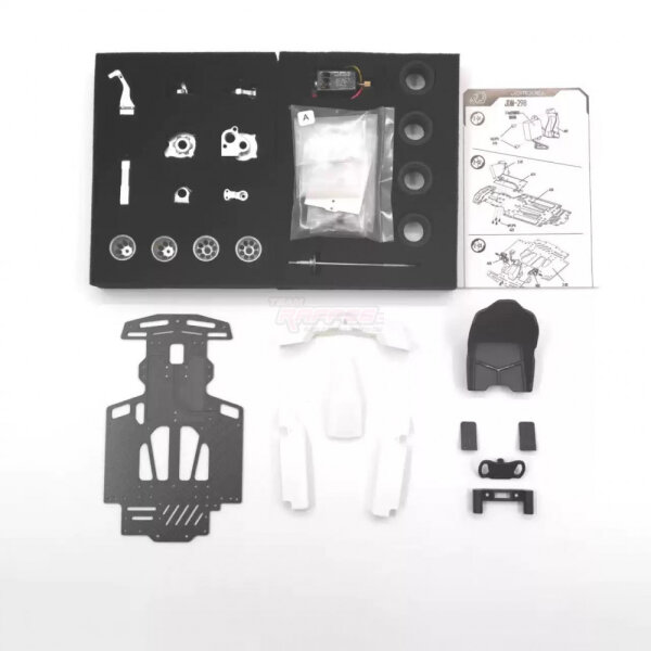 Team Raffee & Co 1/10 Go-Kart KIT Ver.A w/ Electronics & Stickers Silver TRC/JDM-298AS