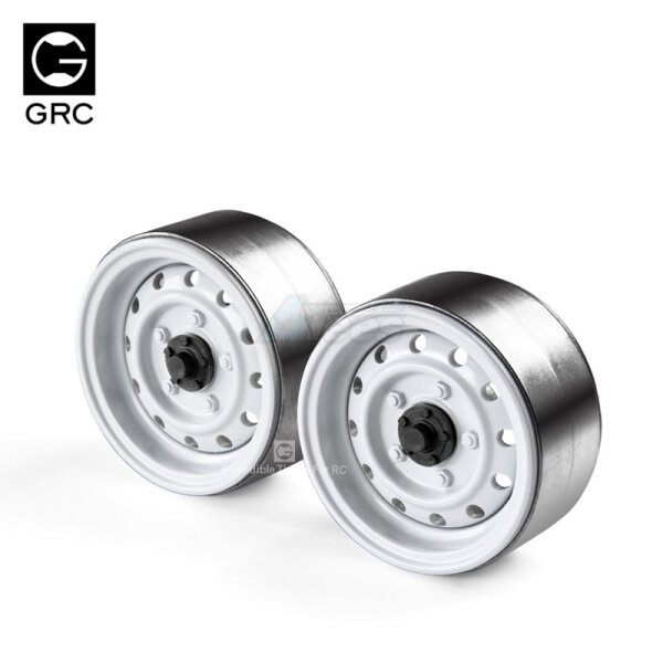 1.9 12-Hole Metal Classic Beadlock Wheel #Series III (2)  White