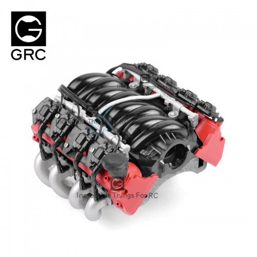 LS7 Simulated V8 Engine/ Motor Heat Sink Cooling Fan For Crawler 36mm Motor Red