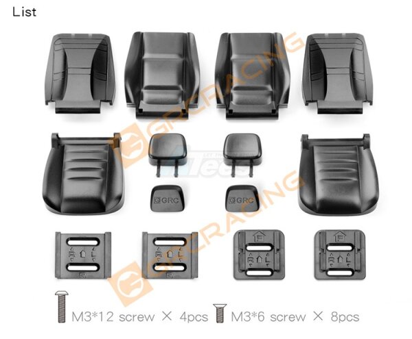 Simulation Cab Multi-directional Adjustable Seat for 1/10 RC Crawler Black