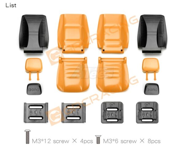 Simulation Cab Multi-directional Adjustable Seat for 1/10 RC Crawler Yellow