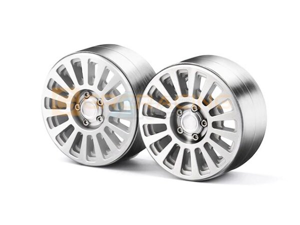 1.9 Aluminum Beadlock Wheel for RC Crawler (2) Silver