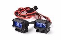 18-mm-Rechteckscheinwerfer mit Doppel-LED-Linse, Blau