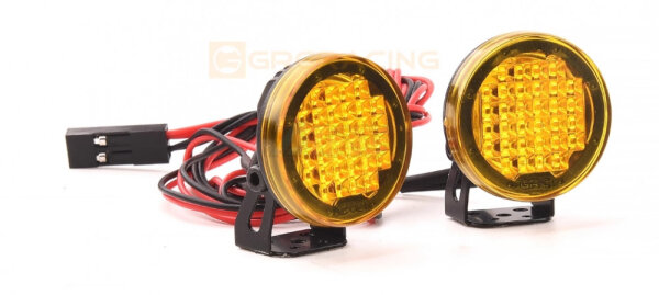 22-mm-Hut-Rund-LED-Scheinwerfer mit schwarzem Bügel, DM-gelbe Linse