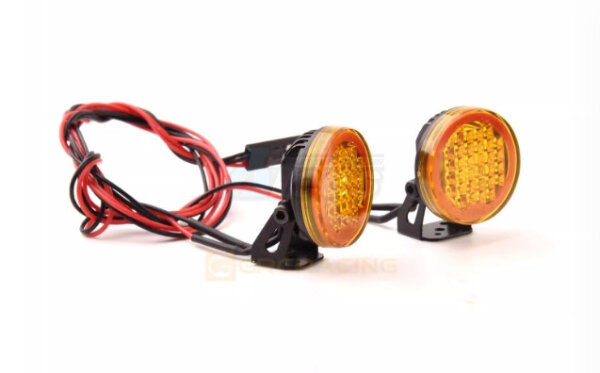 22-mm-Hut-Rund-LED-Scheinwerfer mit rotem Bügel, DM-gelbe Linse